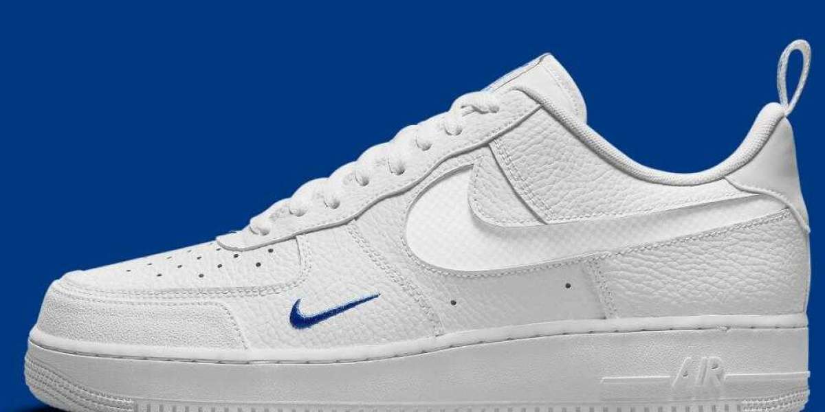 This Muted White Nike Air Force 1 Low Coming with Rich Royal Blue